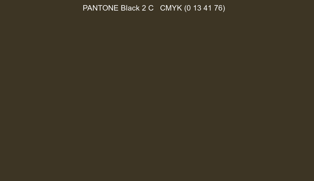 Color PANTONE Black 2 C to CMYK (0 13 41 76) converter