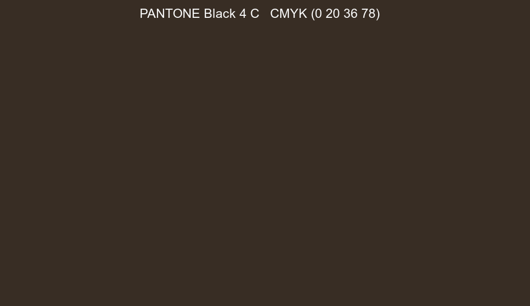 Color PANTONE Black 4 C to CMYK (0 20 36 78) converter