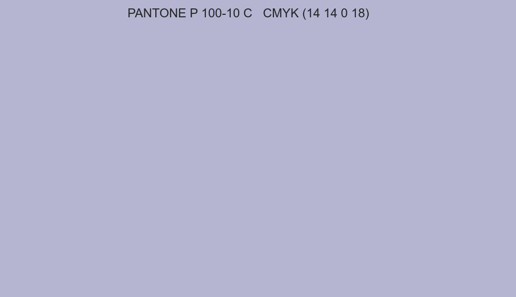 Color PANTONE P 100-10 C to CMYK (14 14 0 18) converter Color PANTONE P 100-10 C to CMYK (14 14 0 18) converter