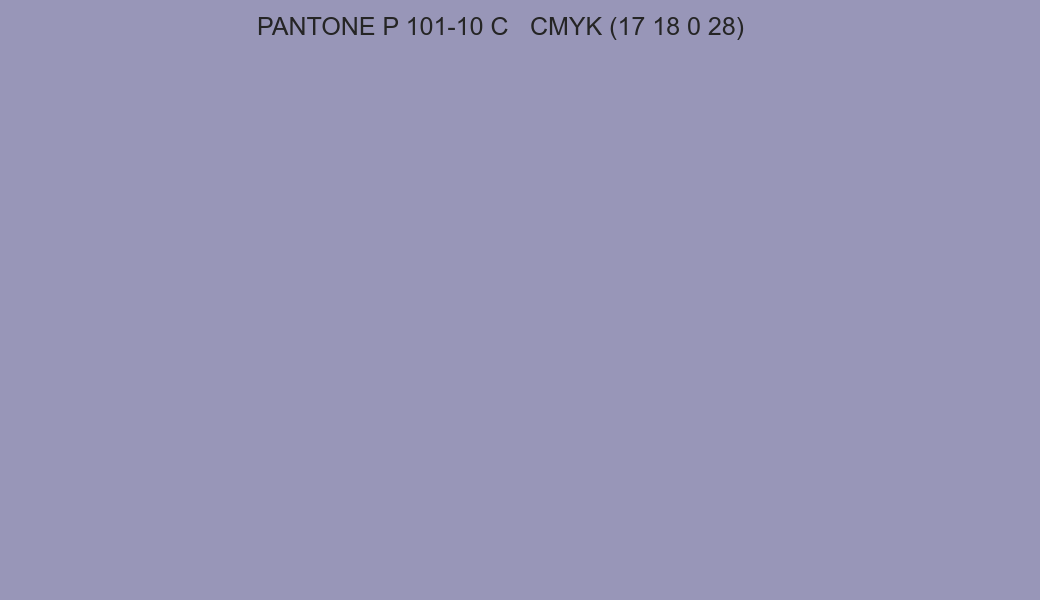 Color PANTONE P 101-10 C to CMYK (17 18 0 28) converter Color PANTONE P 101-10 C to CMYK (17 18 0 28) converter