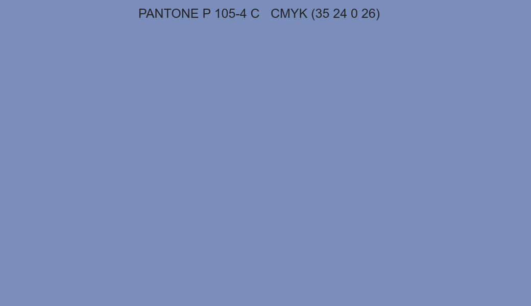 Color PANTONE P 105-4 C to CMYK (35 24 0 26) converter Color PANTONE P 105-4 C to CMYK (35 24 0 26) converter