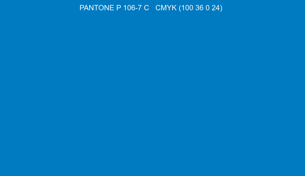 Color PANTONE P 106-7 C to CMYK (100 36 0 24) converter Color PANTONE P 106-7 C to CMYK (100 36 0 24) converter