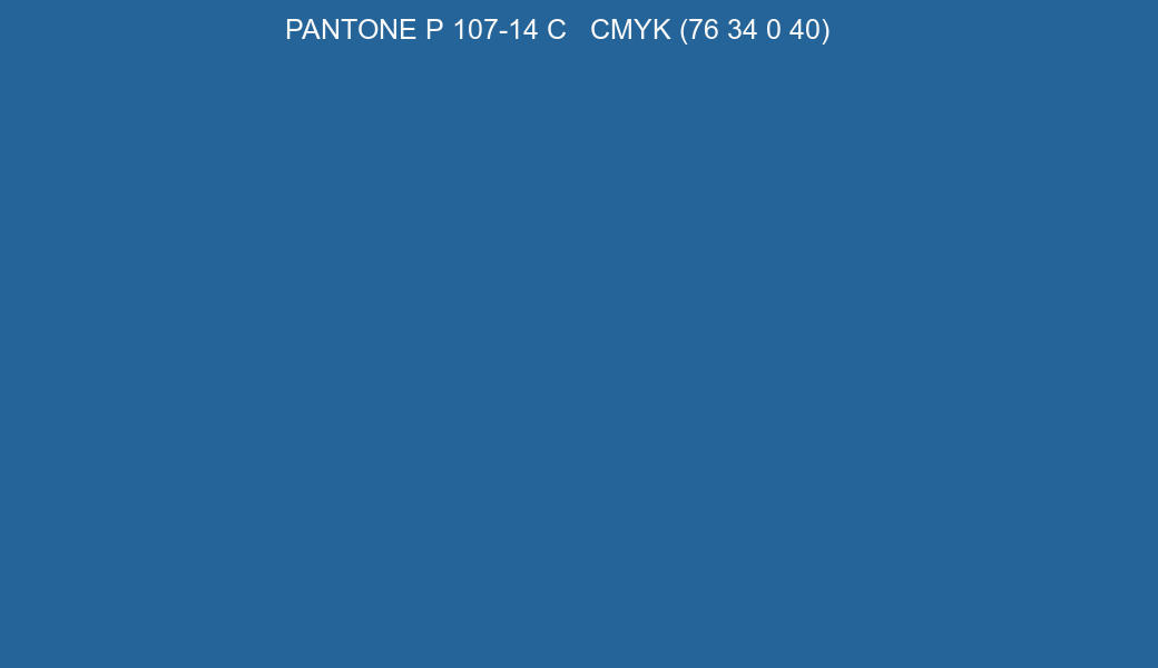 Color PANTONE P 107-14 C to CMYK (76 34 0 40) converter Color PANTONE P 107-14 C to CMYK (76 34 0 40) converter