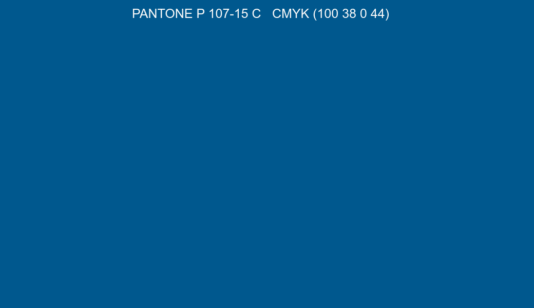 Color PANTONE P 107-15 C to CMYK (100 38 0 44) converter Color PANTONE P 107-15 C to CMYK (100 38 0 44) converter