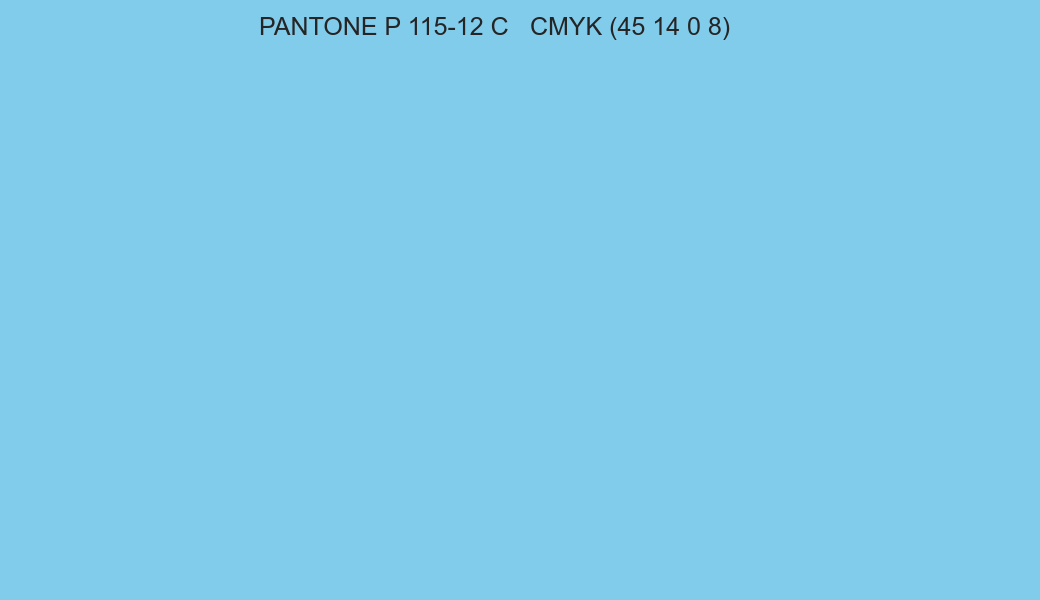 Color PANTONE P 115-12 C to CMYK (45 14 0 8) converter Color PANTONE P 115-12 C to CMYK (45 14 0 8) converter