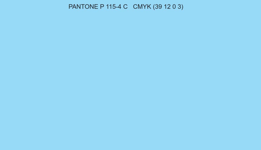 Color PANTONE P 115-4 C to CMYK (39 12 0 3) converter Color PANTONE P 115-4 C to CMYK (39 12 0 3) converter