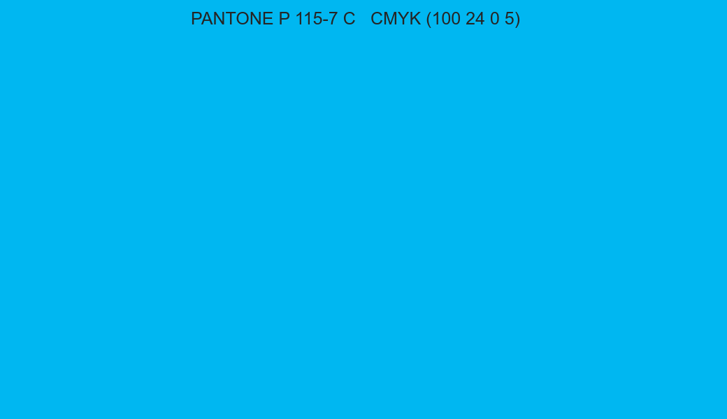 Color PANTONE P 115-7 C to CMYK (100 24 0 5) converter Color PANTONE P 115-7 C to CMYK (100 24 0 5) converter