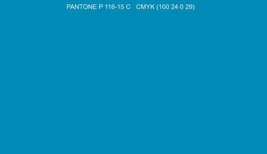 Color PANTONE P 116-15 C to CMYK (100 24 0 29) converter Color PANTONE P 116-15 C to CMYK (100 24 0 29) converter