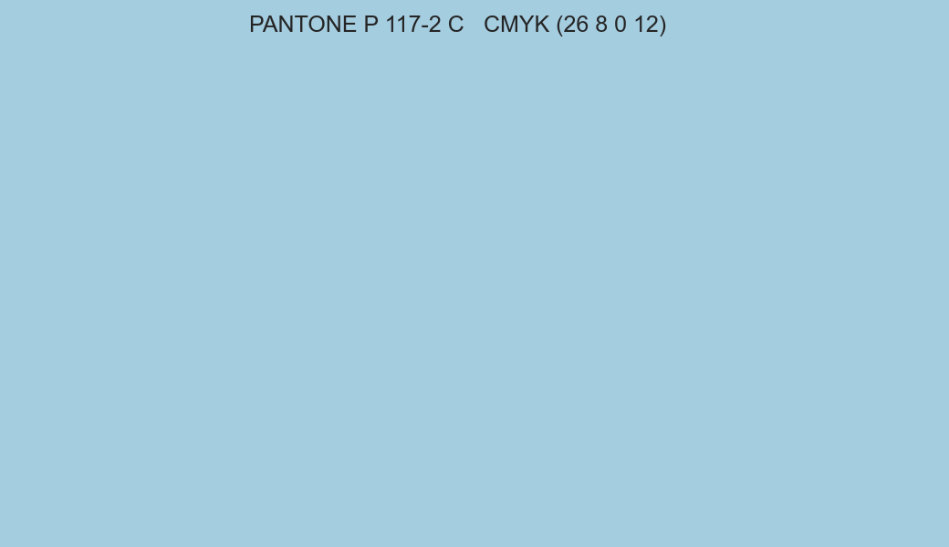 Color PANTONE P 117-2 C to CMYK (26 8 0 12) converter Color PANTONE P 117-2 C to CMYK (26 8 0 12) converter