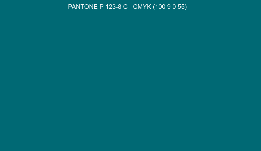 Color PANTONE P 123-8 C to CMYK (100 9 0 55) converter Color PANTONE P 123-8 C to CMYK (100 9 0 55) converter