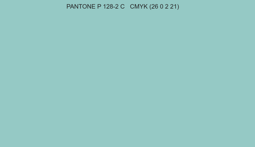 Color PANTONE P 128-2 C to CMYK (26 0 2 21) converter Color PANTONE P 128-2 C to CMYK (26 0 2 21) converter