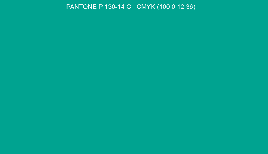 Color PANTONE P 130-14 C to CMYK (100 0 12 36) converter Color PANTONE P 130-14 C to CMYK (100 0 12 36) converter