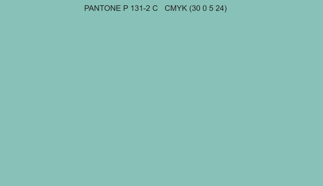 Color PANTONE P 131-2 C to CMYK (30 0 5 24) converter Color PANTONE P 131-2 C to CMYK (30 0 5 24) converter