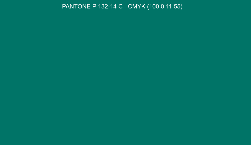 Color PANTONE P 132-14 C to CMYK (100 0 11 55) converter Color PANTONE P 132-14 C to CMYK (100 0 11 55) converter