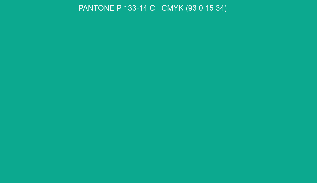Color PANTONE P 133-14 C to CMYK (93 0 15 34) converter Color PANTONE P 133-14 C to CMYK (93 0 15 34) converter