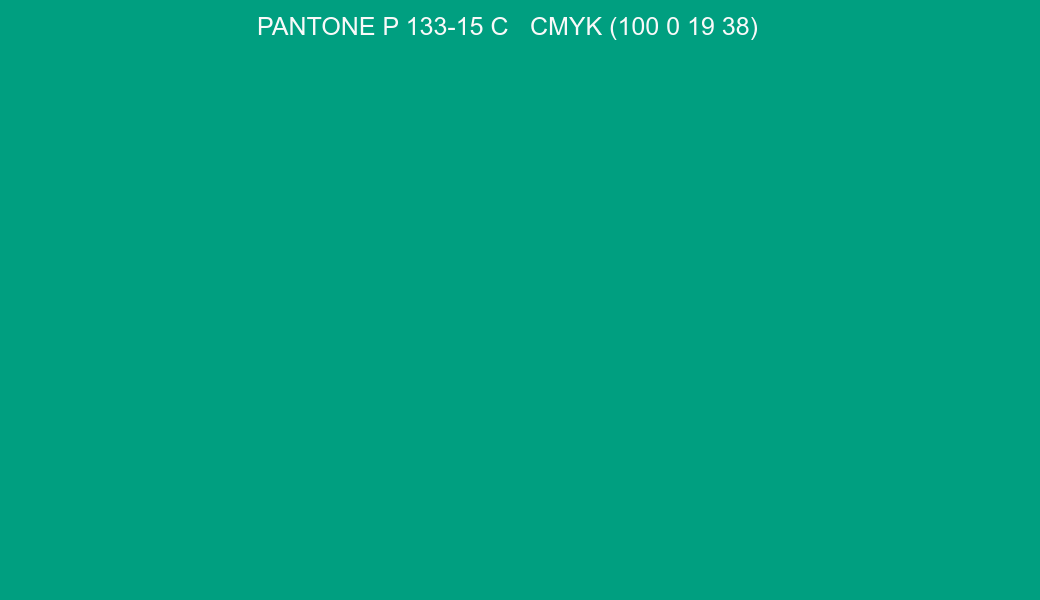 Color PANTONE P 133-15 C to CMYK (100 0 19 38) converter Color PANTONE P 133-15 C to CMYK (100 0 19 38) converter