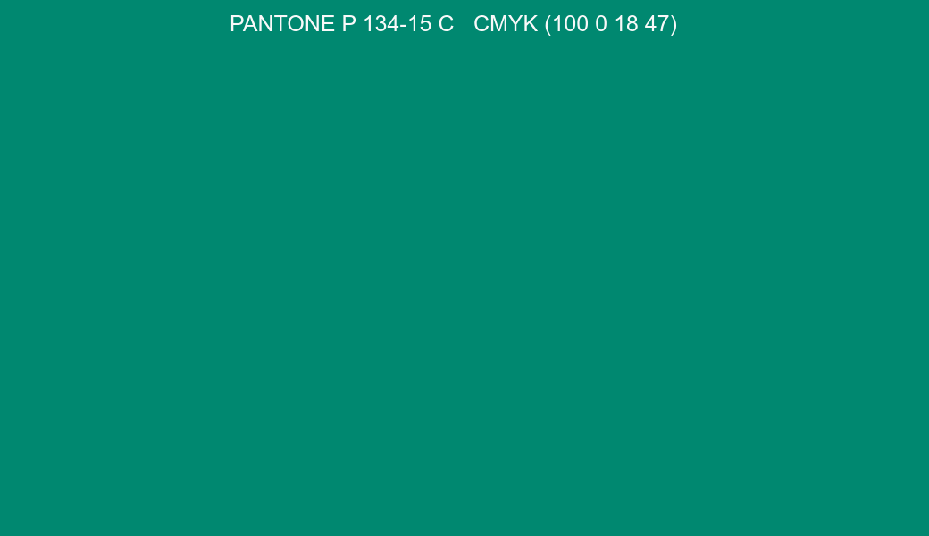 Color PANTONE P 134-15 C to CMYK (100 0 18 47) converter Color PANTONE P 134-15 C to CMYK (100 0 18 47) converter