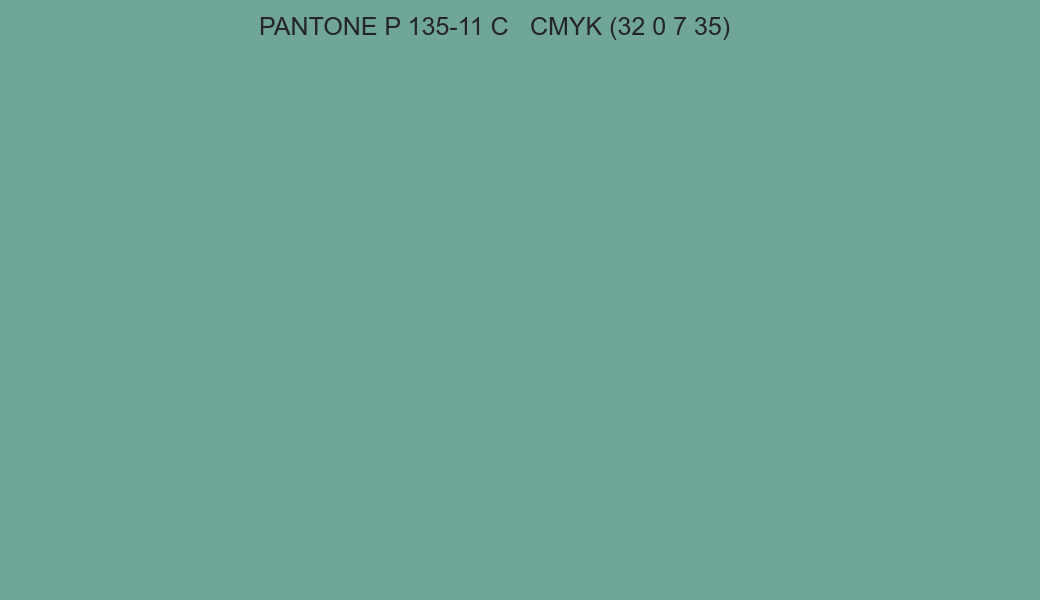 Color PANTONE P 135-11 C to CMYK (32 0 7 35) converter Color PANTONE P 135-11 C to CMYK (32 0 7 35) converter