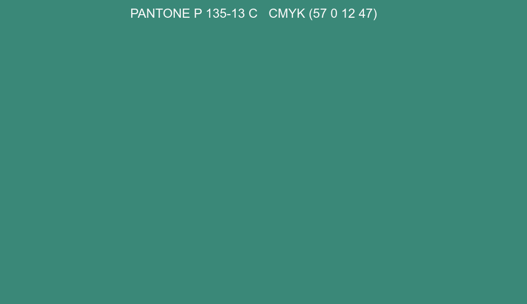 Color PANTONE P 135-13 C to CMYK (57 0 12 47) converter Color PANTONE P 135-13 C to CMYK (57 0 12 47) converter