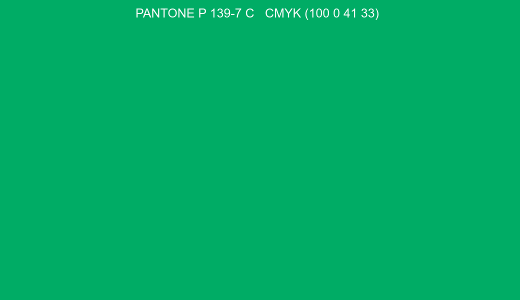 Color PANTONE P 139-7 C to CMYK (100 0 41 33) converter Color PANTONE P 139-7 C to CMYK (100 0 41 33) converter