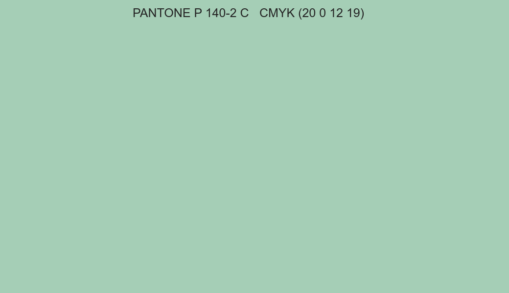 Color PANTONE P 140-2 C to CMYK (20 0 12 19) converter Color PANTONE P 140-2 C to CMYK (20 0 12 19) converter