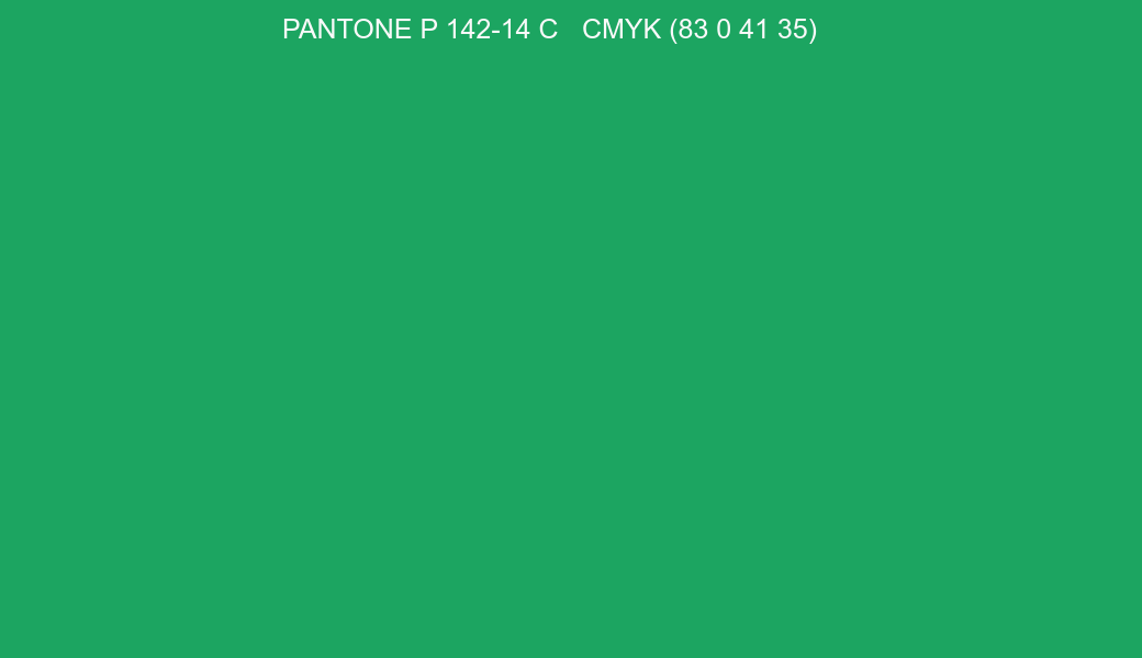 Color PANTONE P 142-14 C to CMYK (83 0 41 35) converter Color PANTONE P 142-14 C to CMYK (83 0 41 35) converter