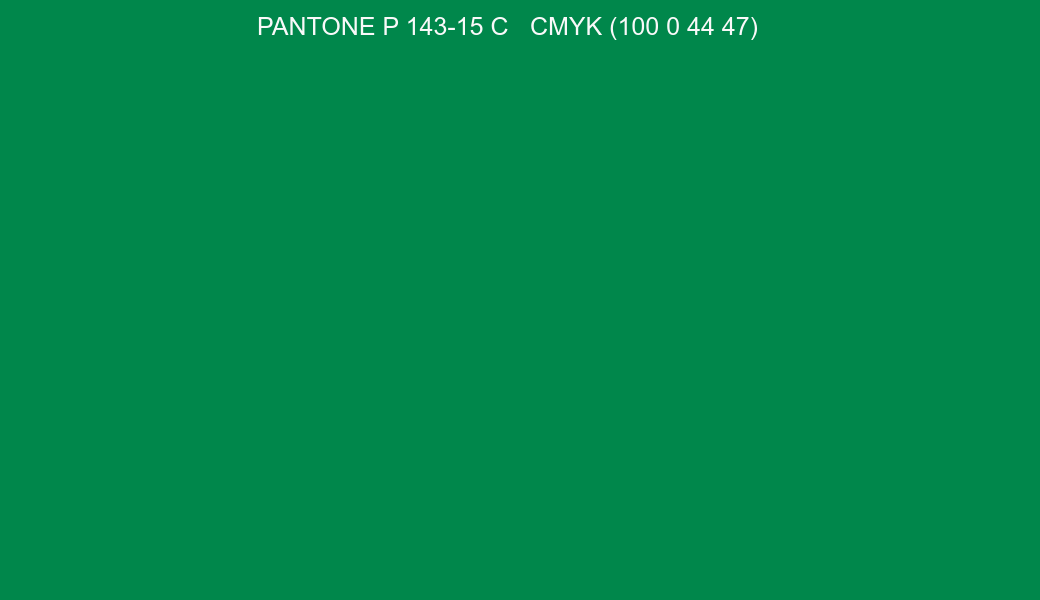 Color PANTONE P 143-15 C to CMYK (100 0 44 47) converter Color PANTONE P 143-15 C to CMYK (100 0 44 47) converter