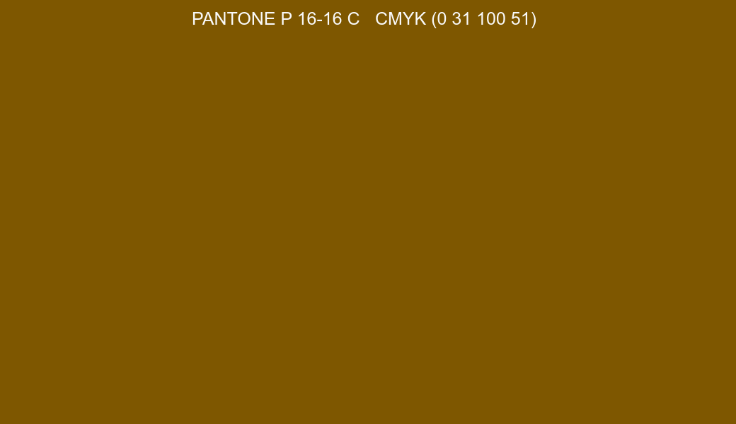 Color PANTONE P 16-16 C to CMYK (0 31 100 51) converter Color PANTONE P 16-16 C to CMYK (0 31 100 51) converter