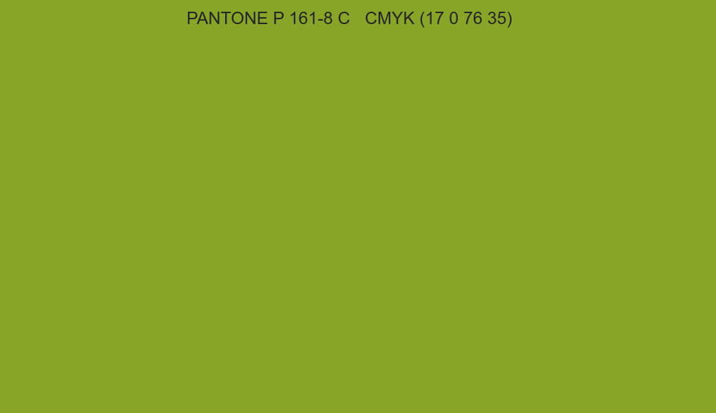 Color PANTONE P 161-8 C to CMYK (17 0 76 35) converter Color PANTONE P 161-8 C to CMYK (17 0 76 35) converter