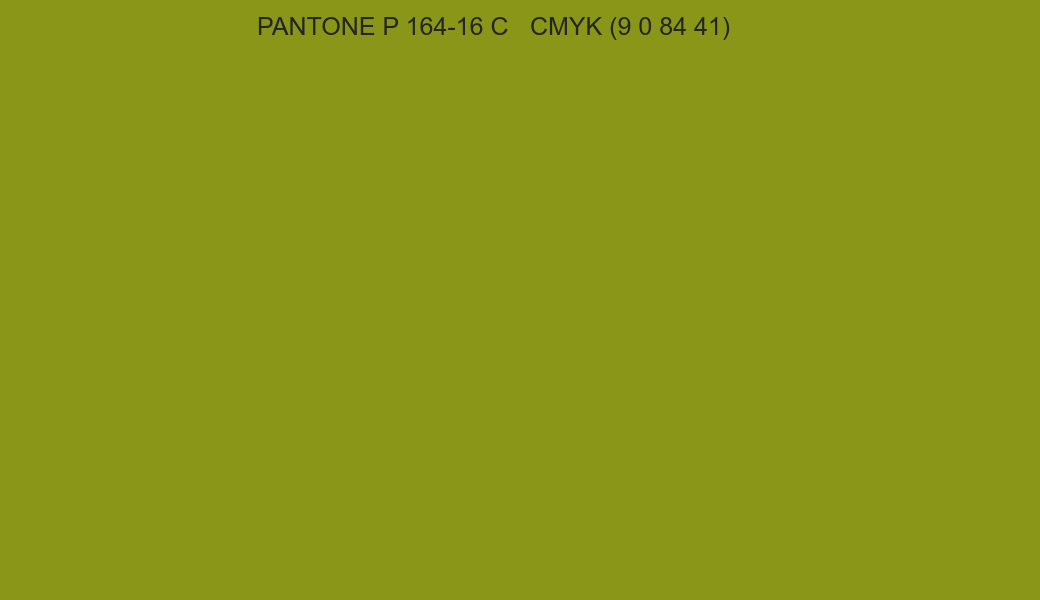 Color PANTONE P 164-16 C to CMYK (9 0 84 41) converter Color PANTONE P 164-16 C to CMYK (9 0 84 41) converter