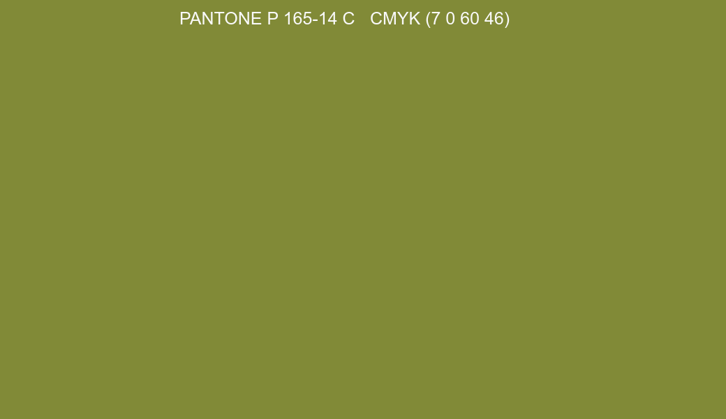 Color PANTONE P 165-14 C to CMYK (7 0 60 46) converter Color PANTONE P 165-14 C to CMYK (7 0 60 46) converter