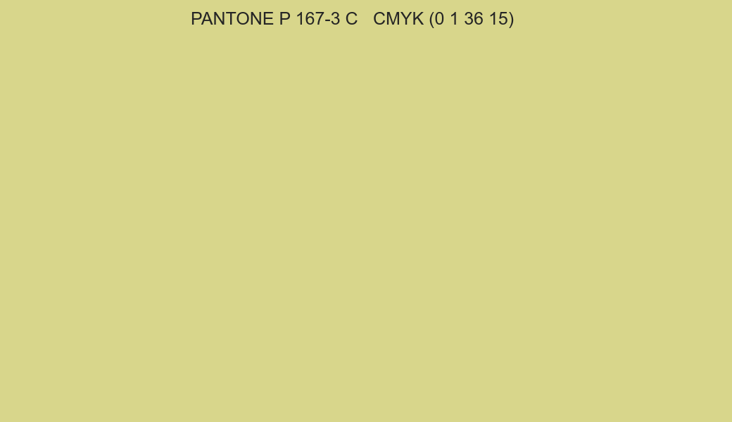 Color PANTONE P 167-3 C to CMYK (0 1 36 15) converter Color PANTONE P 167-3 C to CMYK (0 1 36 15) converter