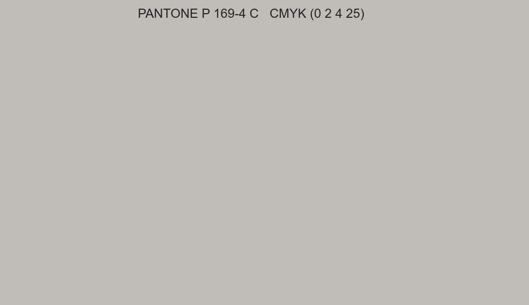 Color PANTONE P 169-4 C to CMYK (0 2 4 25) converter Color PANTONE P 169-4 C to CMYK (0 2 4 25) converter