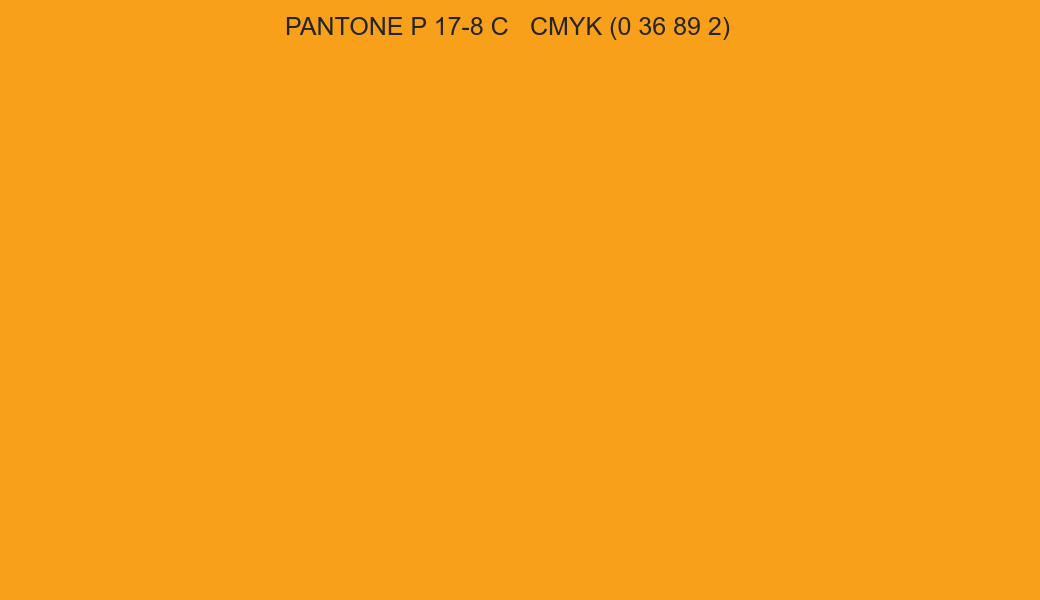Color PANTONE P 17-8 C to CMYK (0 36 89 2) converter Color PANTONE P 17-8 C to CMYK (0 36 89 2) converter