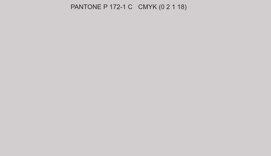 Color PANTONE P 172-1 C to CMYK (0 2 1 18) converter Color PANTONE P 172-1 C to CMYK (0 2 1 18) converter
