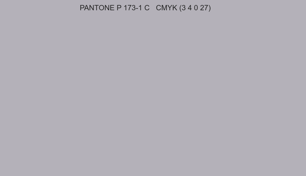Color PANTONE P 173-1 C to CMYK (3 4 0 27) converter Color PANTONE P 173-1 C to CMYK (3 4 0 27) converter