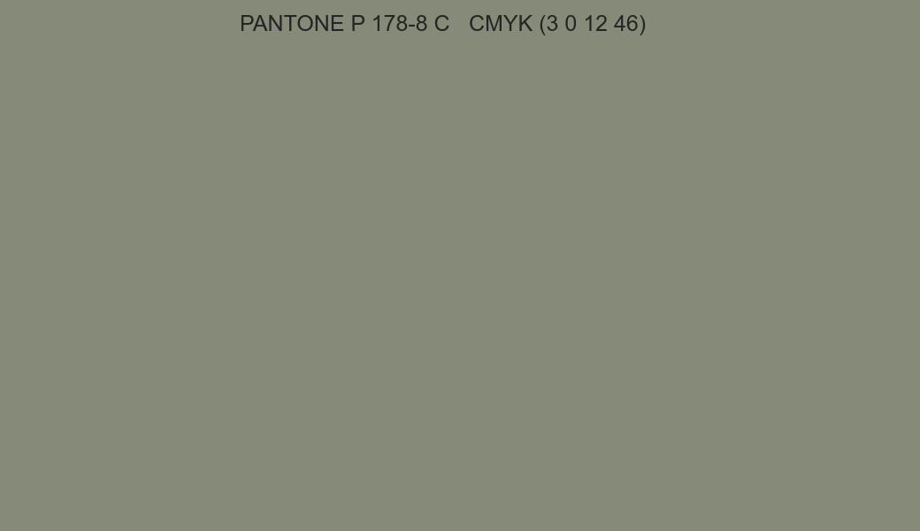 Color PANTONE P 178-8 C to CMYK (3 0 12 46) converter Color PANTONE P 178-8 C to CMYK (3 0 12 46) converter