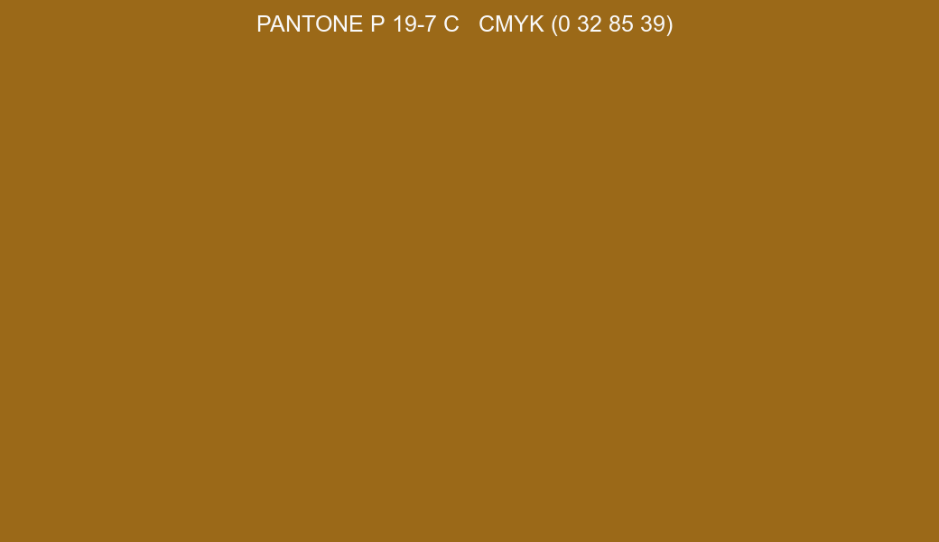 Color PANTONE P 19-7 C to CMYK (0 32 85 39) converter Color PANTONE P 19-7 C to CMYK (0 32 85 39) converter