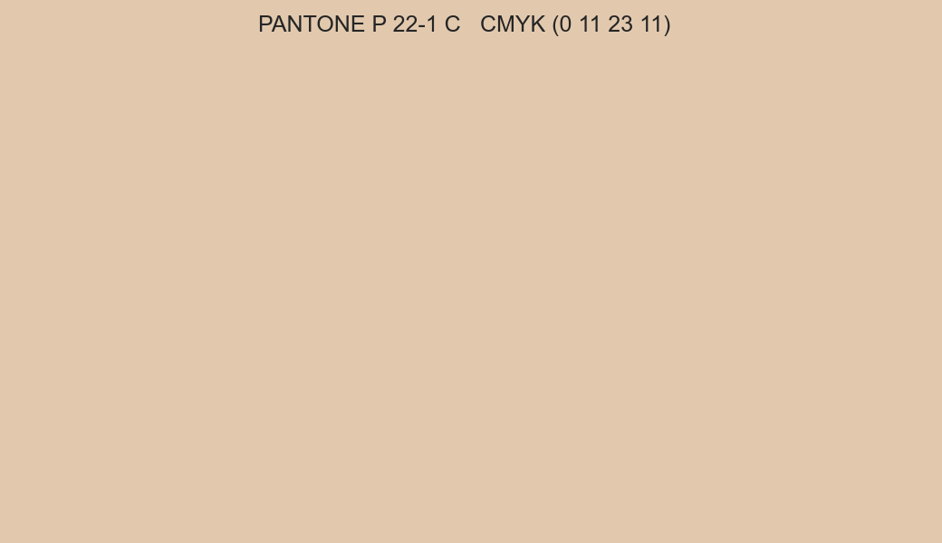 Color PANTONE P 22-1 C to CMYK (0 11 23 11) converter Color PANTONE P 22-1 C to CMYK (0 11 23 11) converter
