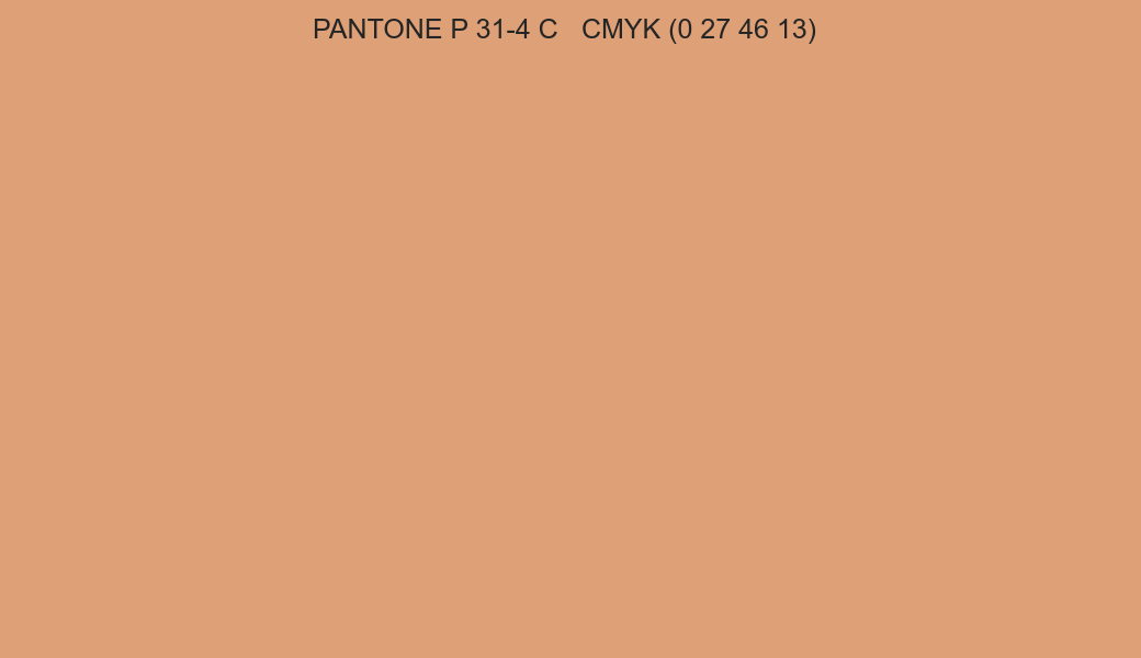 Color PANTONE P 31-4 C to CMYK (0 27 46 13) converter Color PANTONE P 31-4 C to CMYK (0 27 46 13) converter
