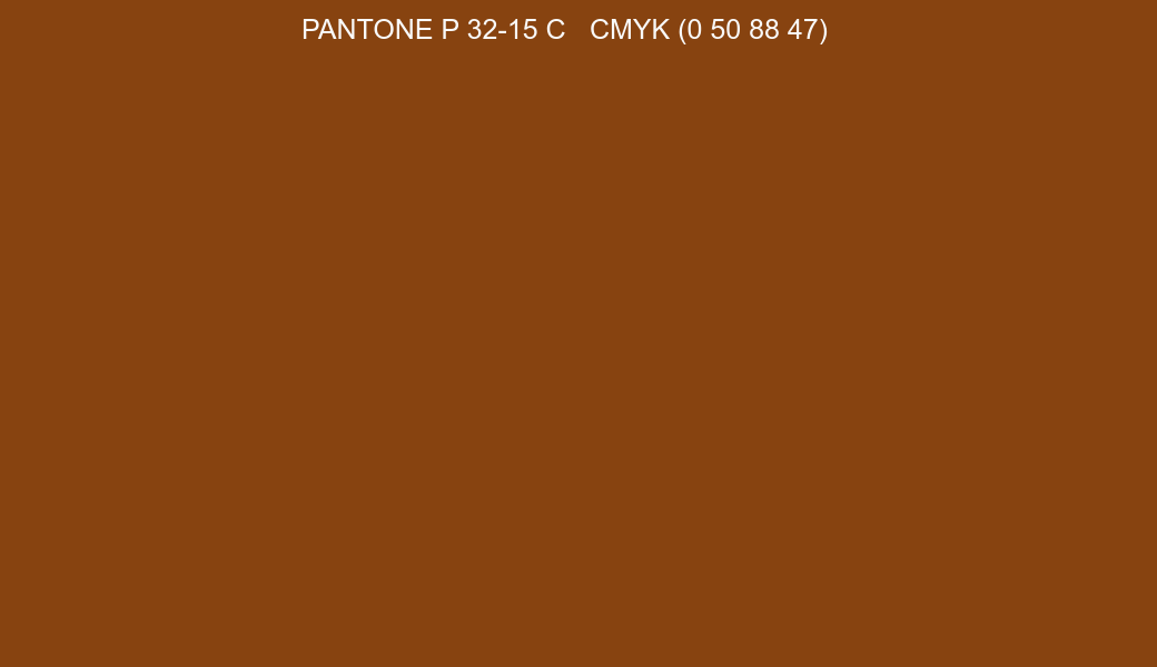 Color PANTONE P 32-15 C to CMYK (0 50 88 47) converter Color PANTONE P 32-15 C to CMYK (0 50 88 47) converter