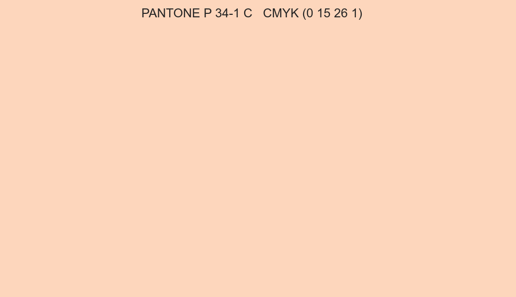 Color PANTONE P 34-1 C to CMYK (0 15 26 1) converter Color PANTONE P 34-1 C to CMYK (0 15 26 1) converter