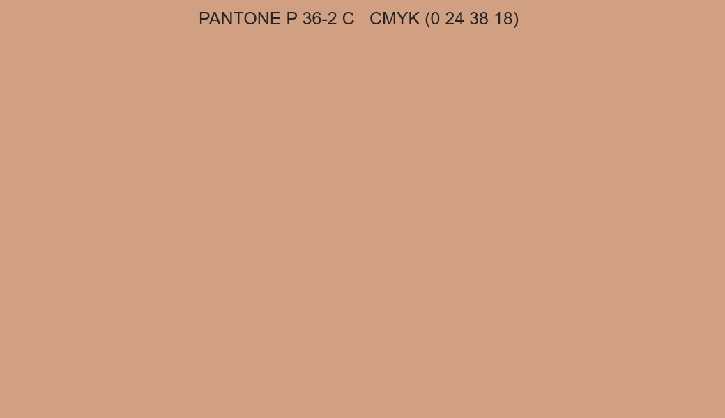 Color PANTONE P 36-2 C to CMYK (0 24 38 18) converter Color PANTONE P 36-2 C to CMYK (0 24 38 18) converter