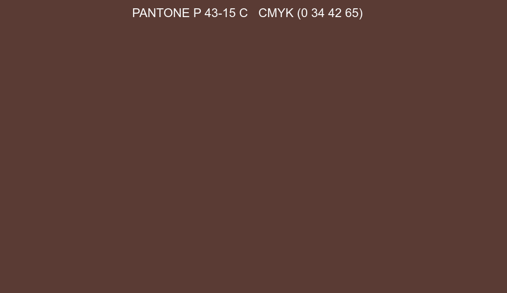 Color PANTONE P 43-15 C to CMYK (0 34 42 65) converter Color PANTONE P 43-15 C to CMYK (0 34 42 65) converter