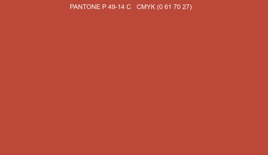 Color PANTONE P 49-14 C to CMYK (0 61 70 27) converter Color PANTONE P 49-14 C to CMYK (0 61 70 27) converter