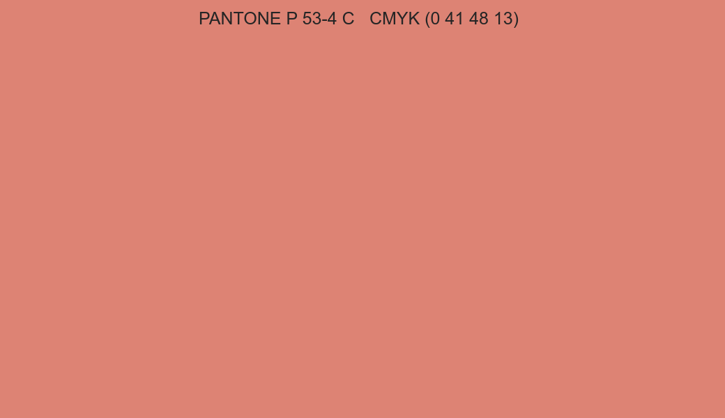 Color PANTONE P 53-4 C to CMYK (0 41 48 13) converter Color PANTONE P 53-4 C to CMYK (0 41 48 13) converter