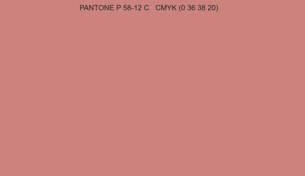 Color PANTONE P 58-12 C to CMYK (0 36 38 20) converter Color PANTONE P 58-12 C to CMYK (0 36 38 20) converter