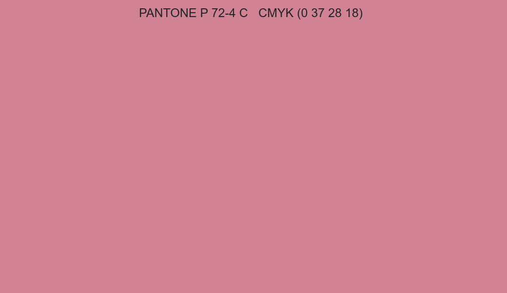 Color PANTONE P 72-4 C to CMYK (0 37 28 18) converter Color PANTONE P 72-4 C to CMYK (0 37 28 18) converter