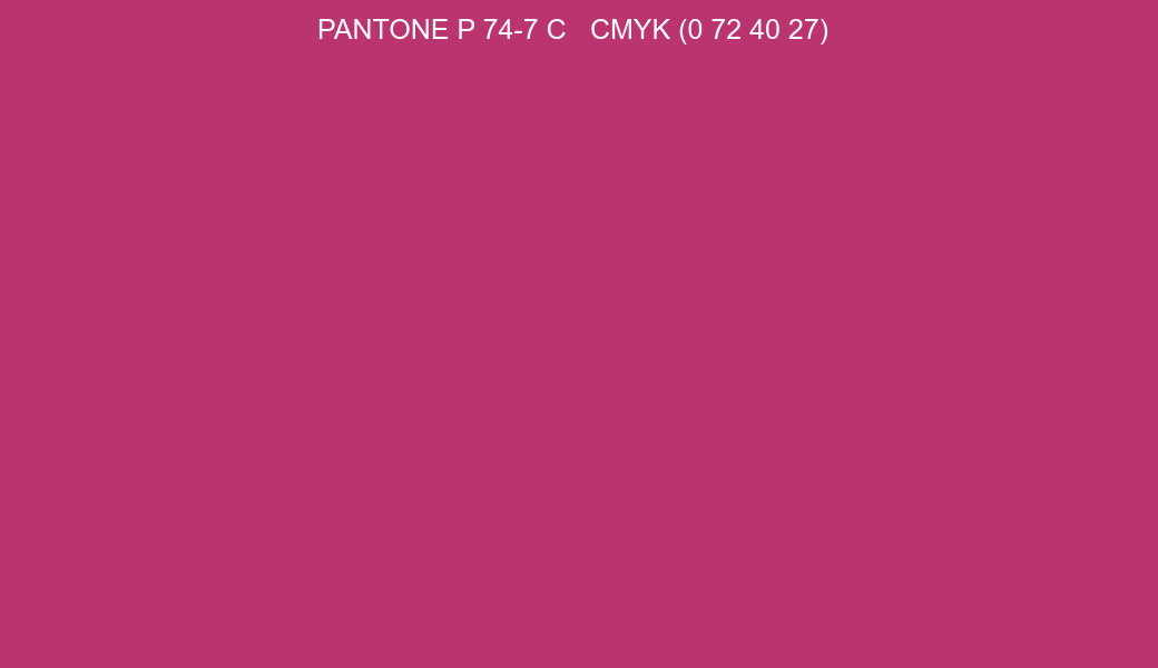 Color PANTONE P 74-7 C to CMYK (0 72 40 27) converter Color PANTONE P 74-7 C to CMYK (0 72 40 27) converter