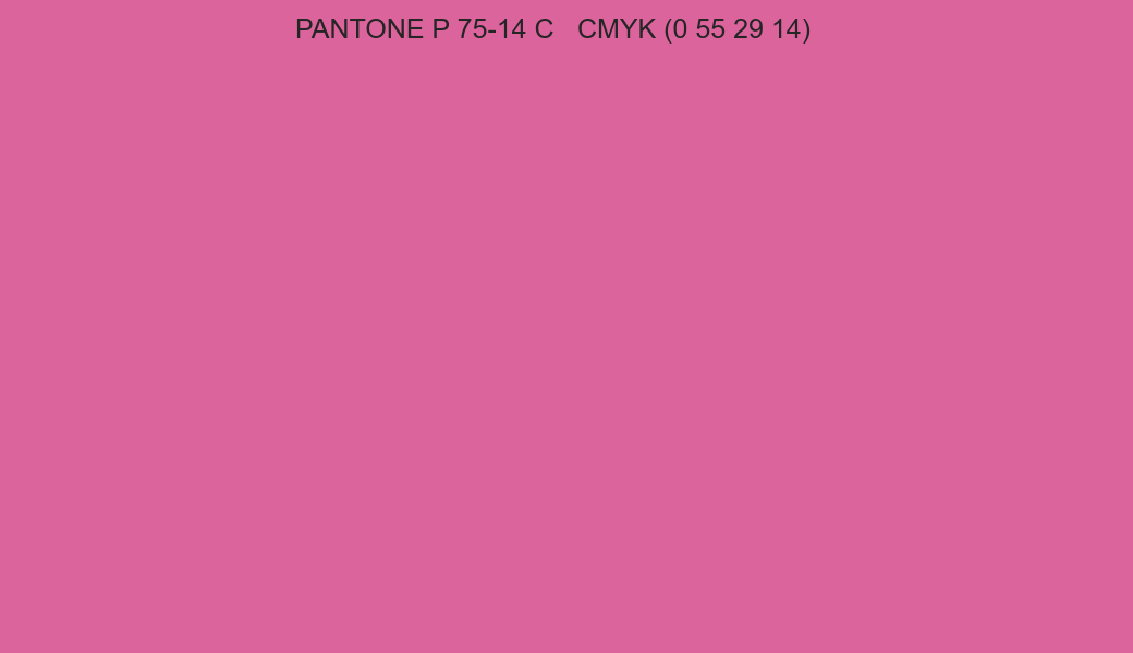 Color PANTONE P 75-14 C to CMYK (0 55 29 14) converter Color PANTONE P 75-14 C to CMYK (0 55 29 14) converter